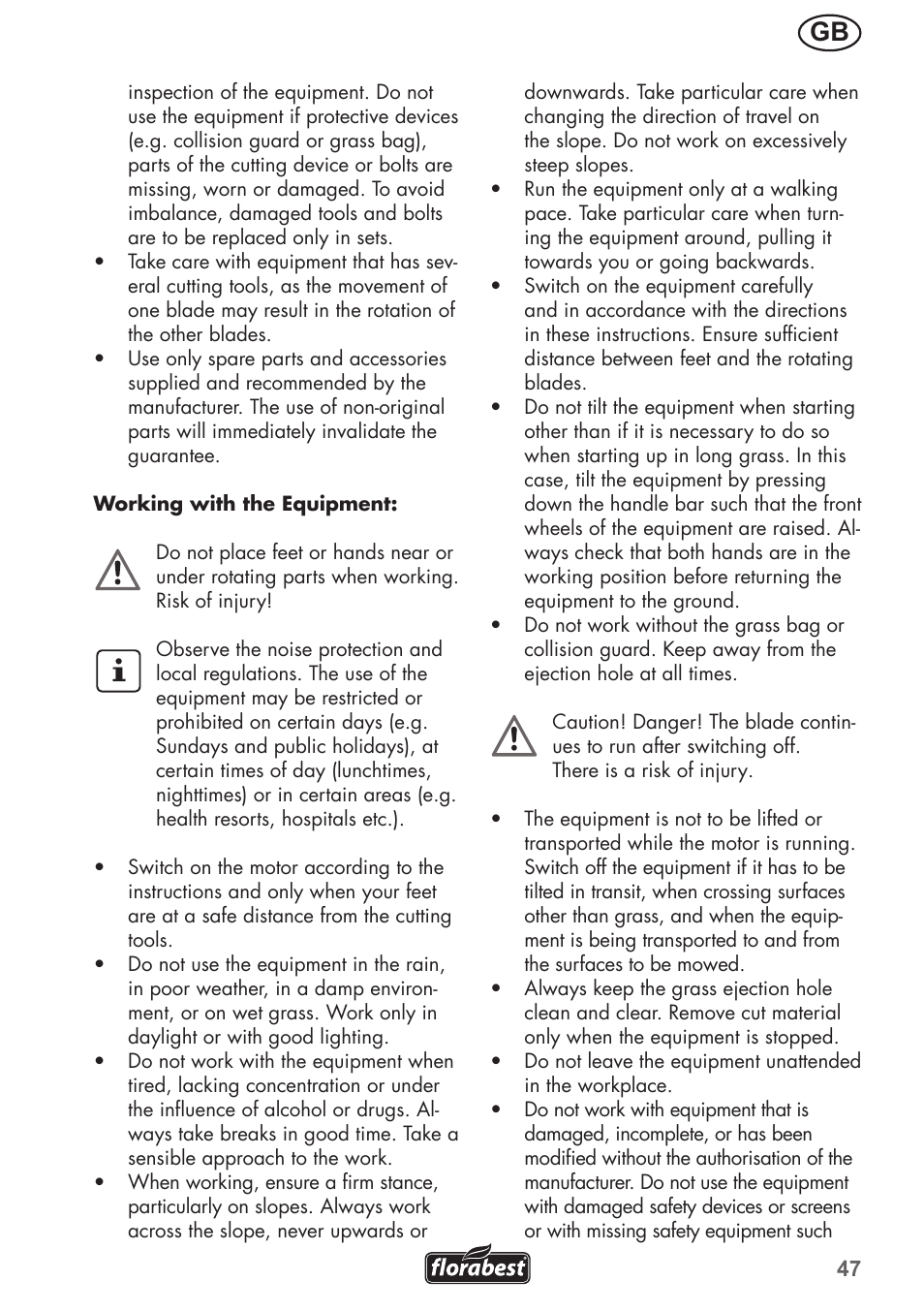 Florabest FRM 1800 A1 User Manual | Page 47 / 60