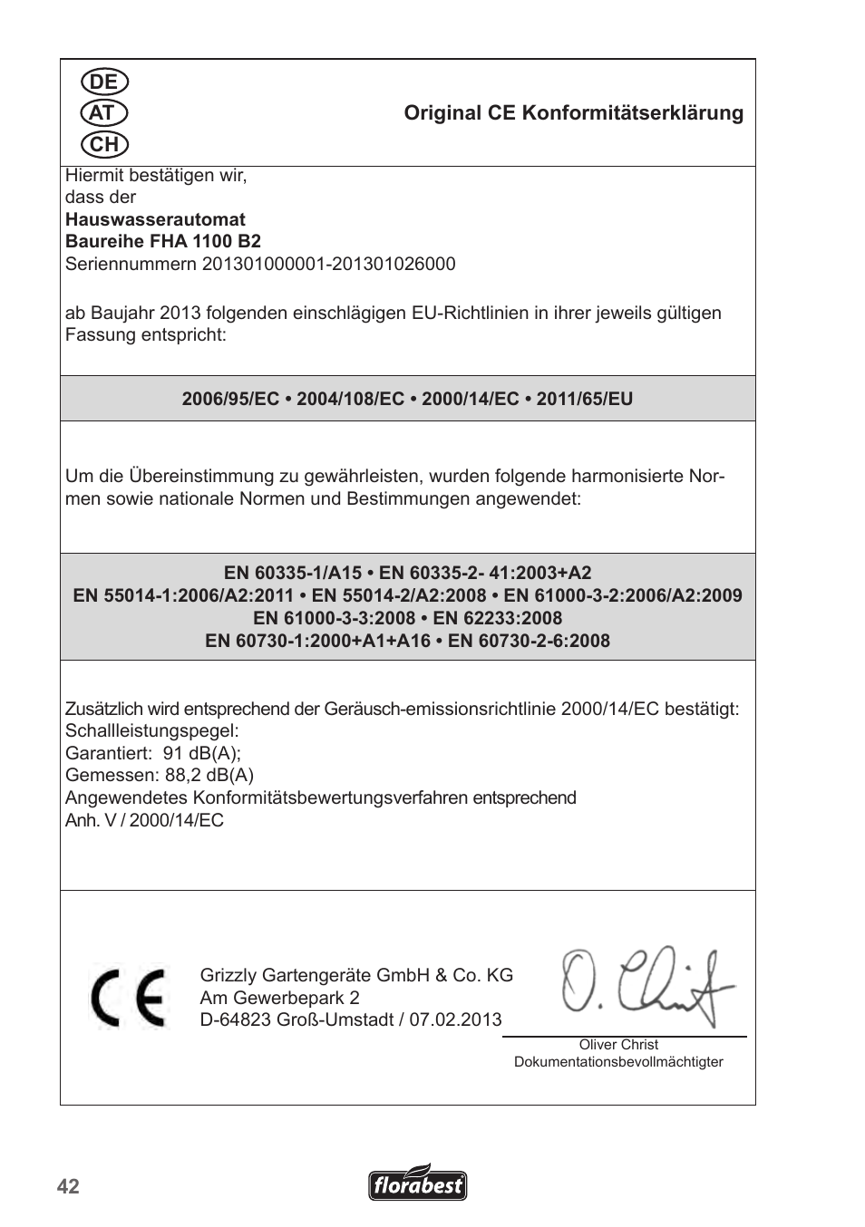 Florabest FHa 1100 B2 User Manual | Page 42 / 48