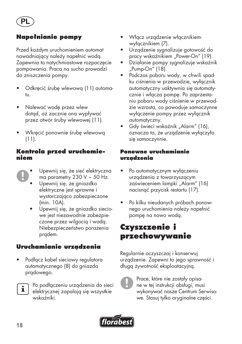 Czyszczenie i przechowywanie | Florabest FHa 1100 B2 User Manual | Page 18 / 56