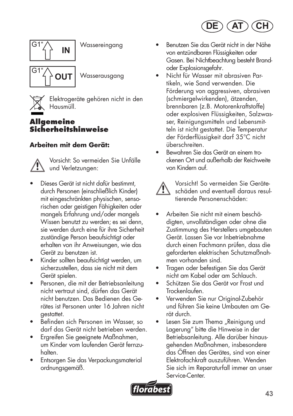 Ch at de | Florabest FHa 1100 B2 User Manual | Page 43 / 56