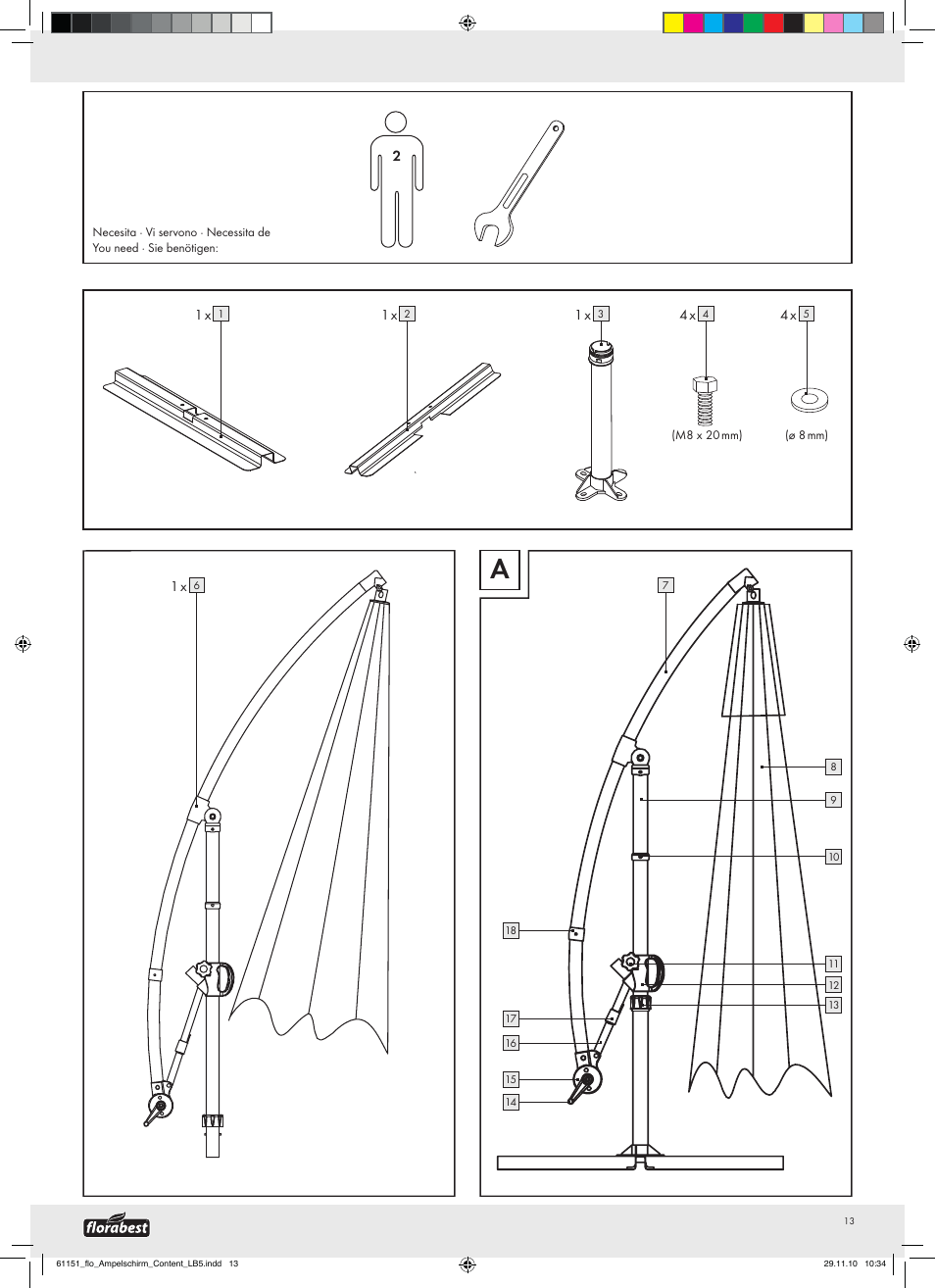 Florabest Cantilever Parasol User Manual | Page 11 / 13