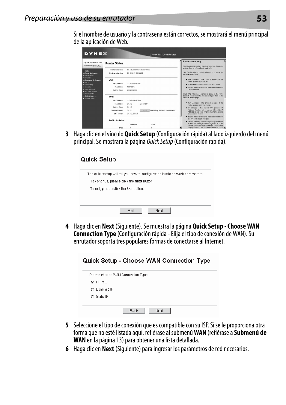 Preparación y uso de su enrutador | Dynex DX-E402 User Manual | Page 53 / 71