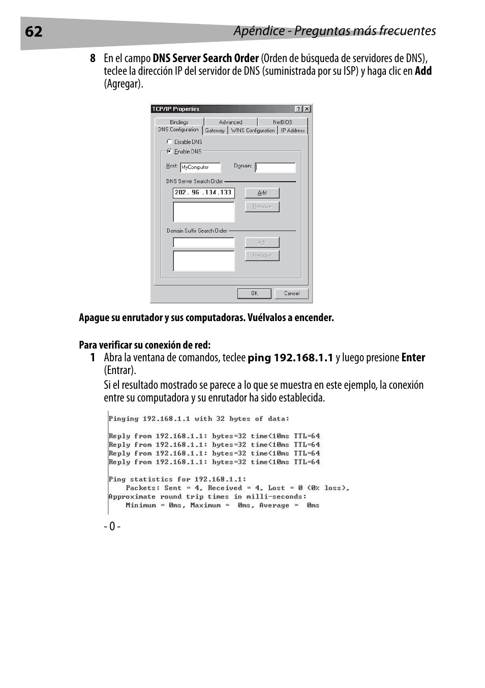 Para verificar su conexión de red, Apéndice - preguntas más frecuentes | Dynex DX-E402 User Manual | Page 62 / 71