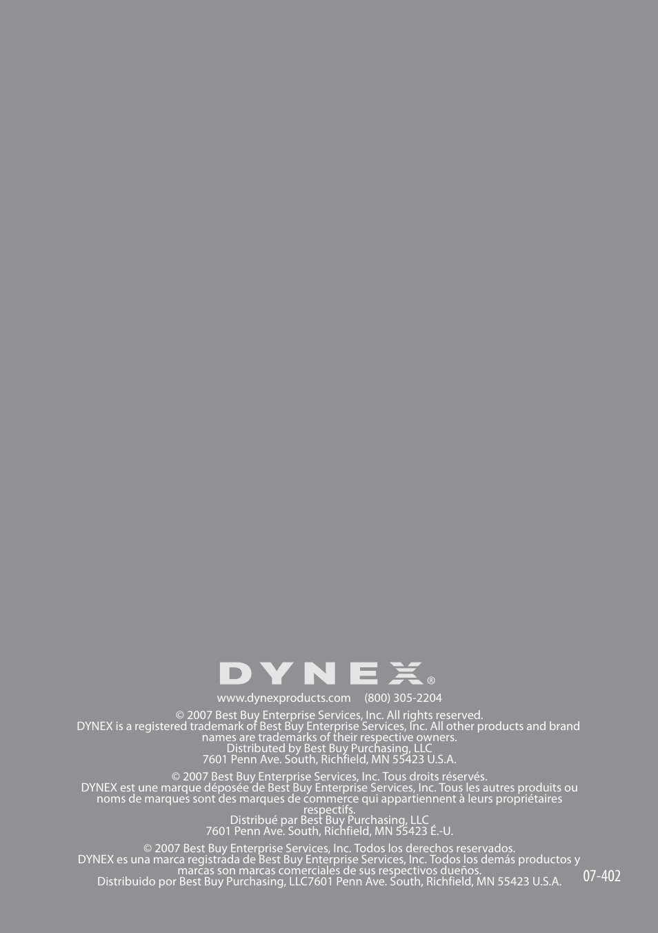 Dynex DX-E402 User Manual | Page 71 / 71
