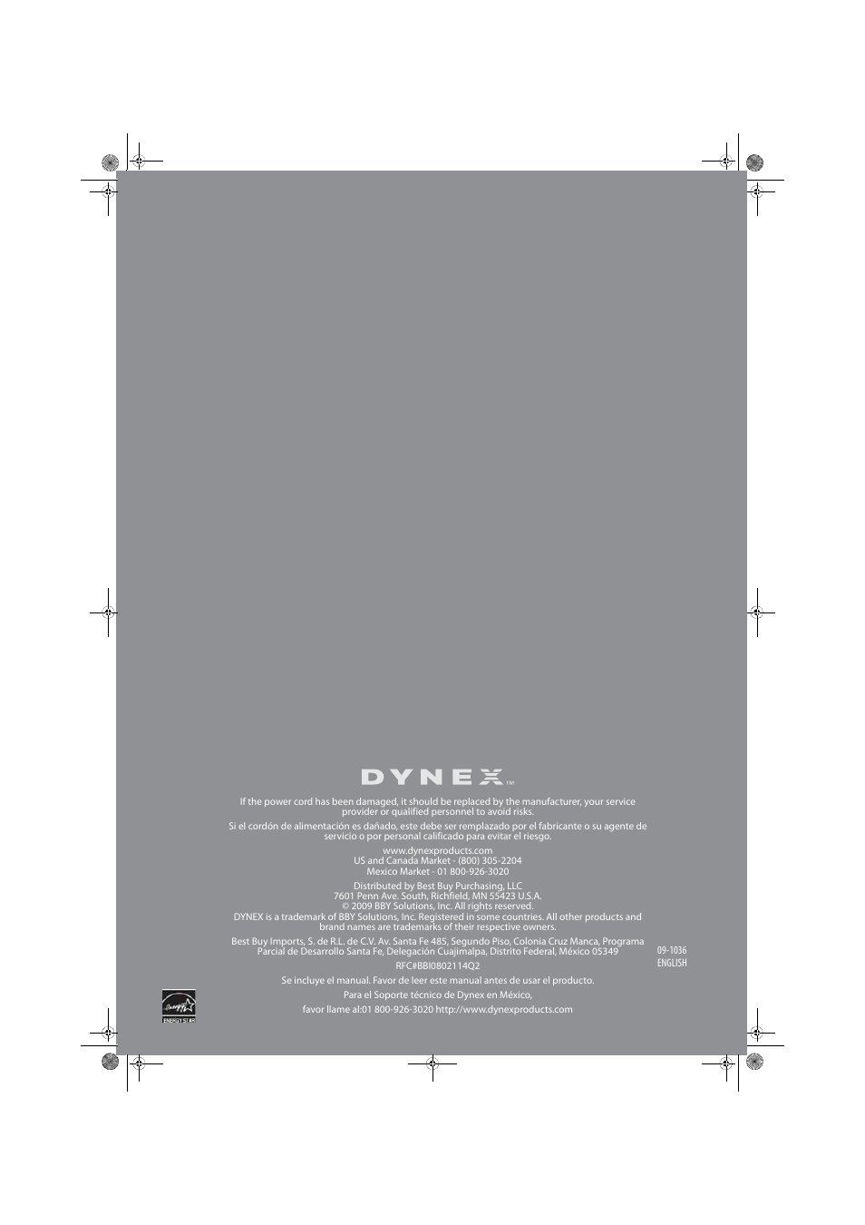 Dynex DX-22L150A11 User Manual | Page 36 / 36