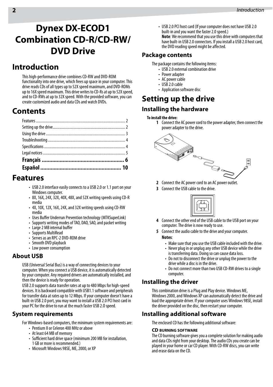 Dynex DX-ECOD1 User Manual | Page 2 / 16