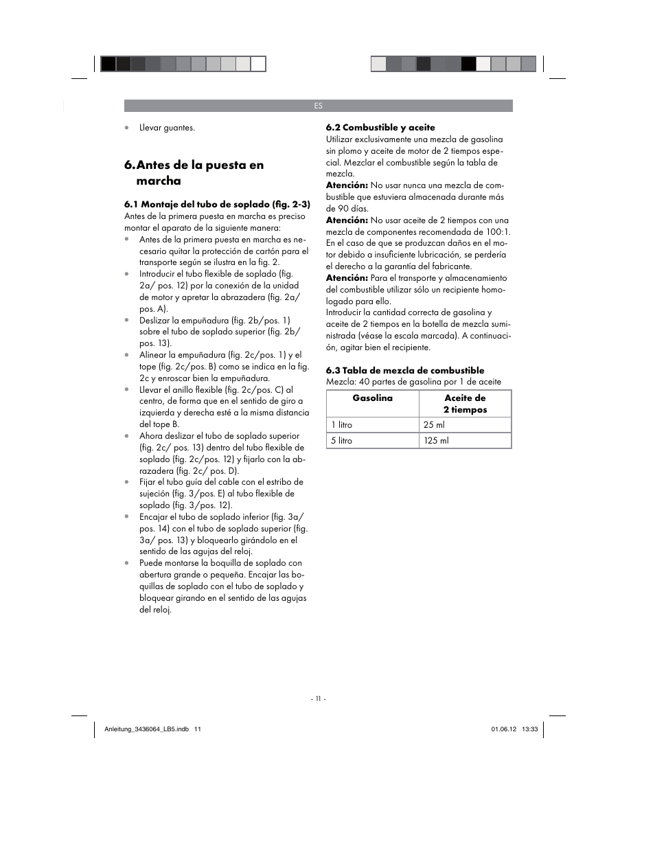 Antes de la puesta en marcha | Florabest FBLB 33 A1 User Manual | Page 11 / 62
