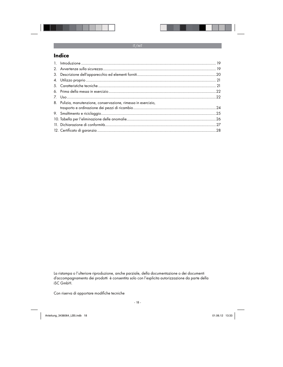 Indice | Florabest FBLB 33 A1 User Manual | Page 18 / 62