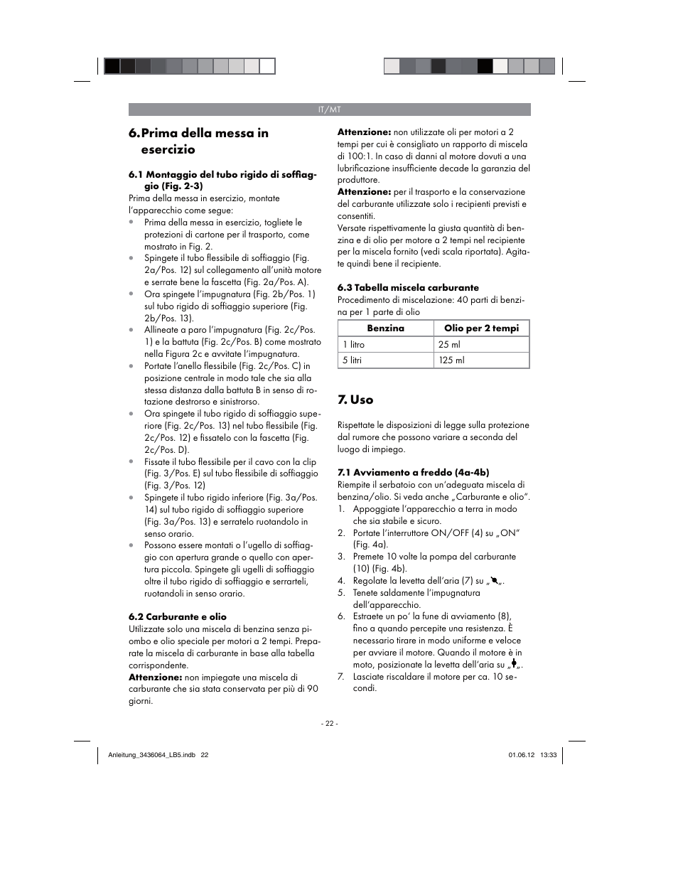 Prima della messa in esercizio | Florabest FBLB 33 A1 User Manual | Page 22 / 62