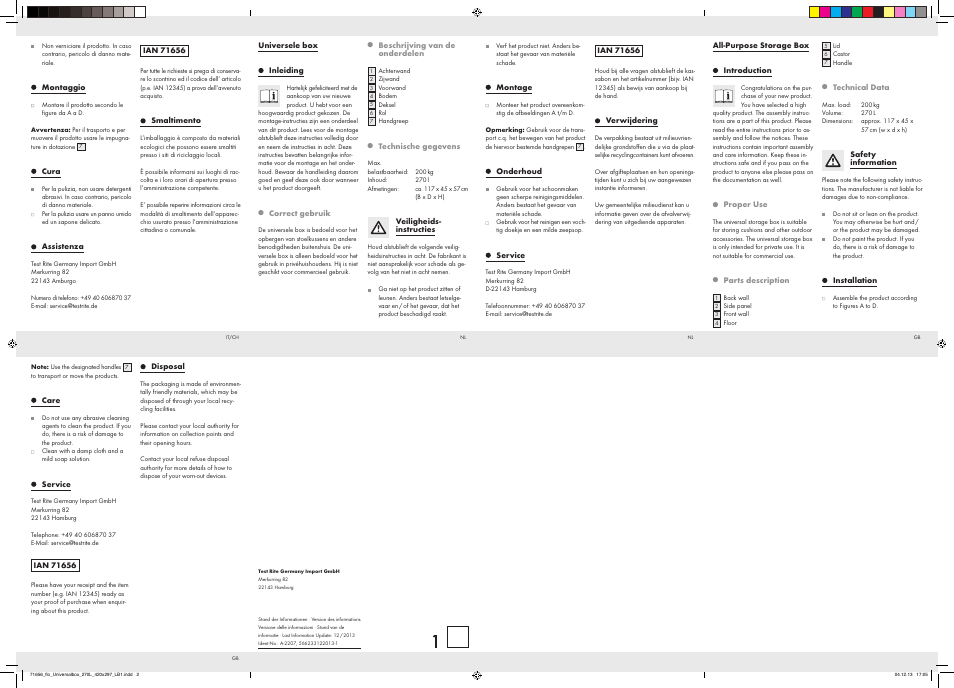 Florabest All-Purpose Storage Box User Manual | Page 2 / 2