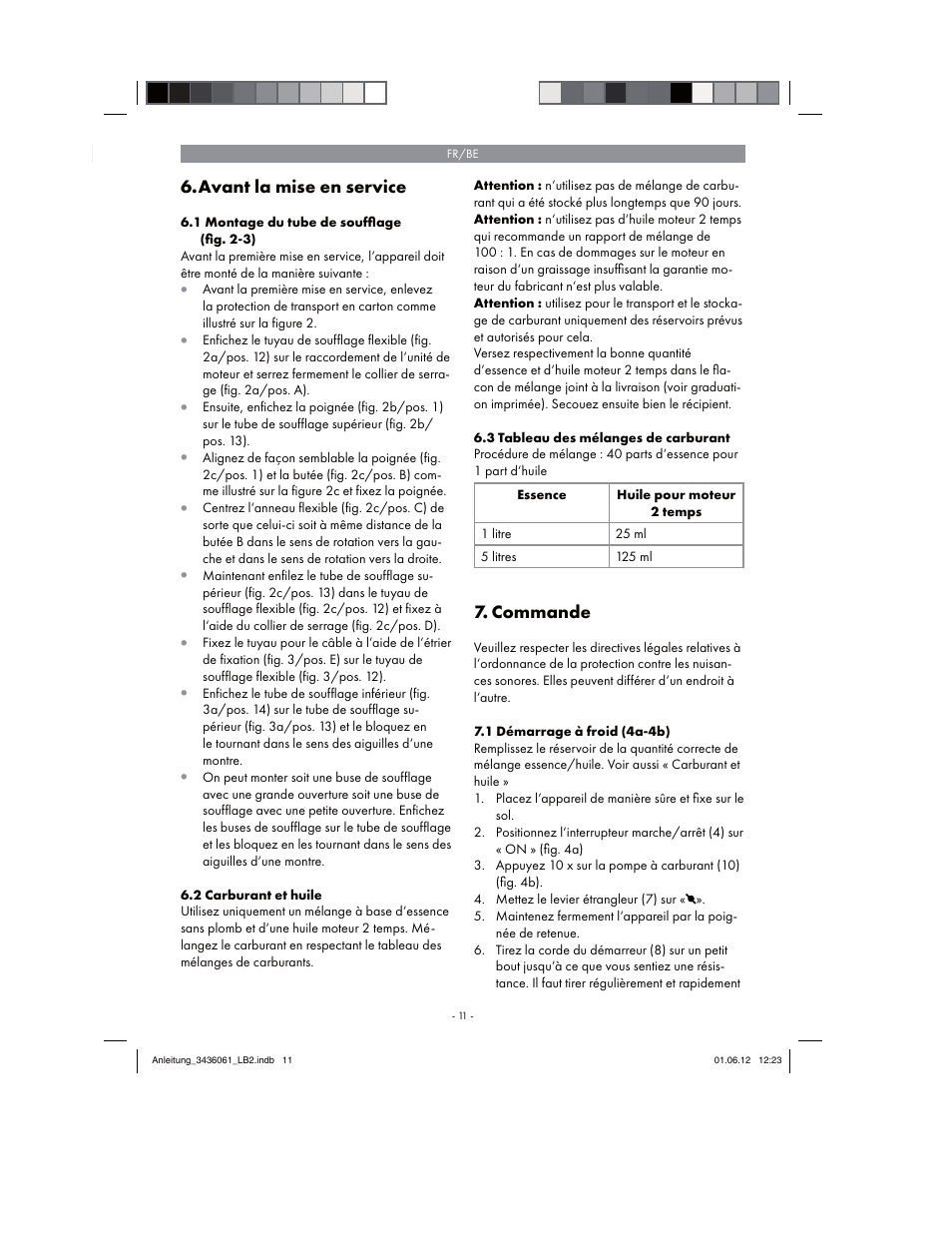 Avant la mise en service, Commande | Florabest FBLB 33 A1 User Manual | Page 11 / 54