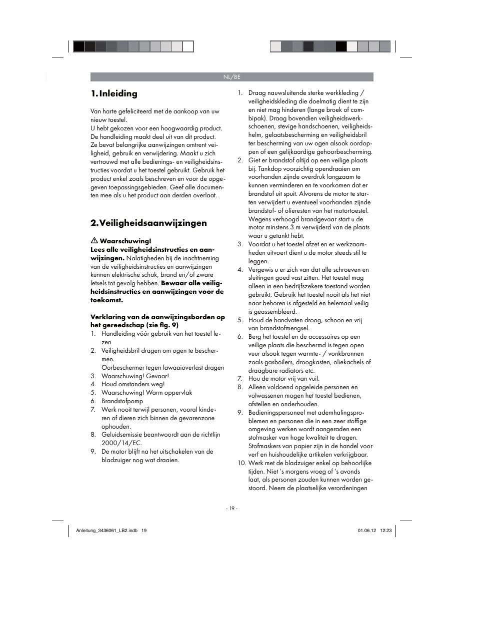 Inleiding, Veiligheidsaanwijzingen | Florabest FBLB 33 A1 User Manual | Page 19 / 54
