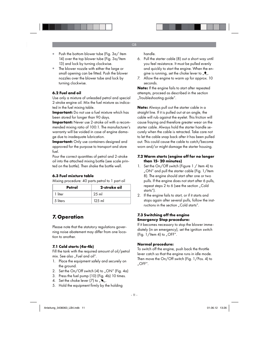 Operation | Florabest FBLB 33 A1 User Manual | Page 11 / 62
