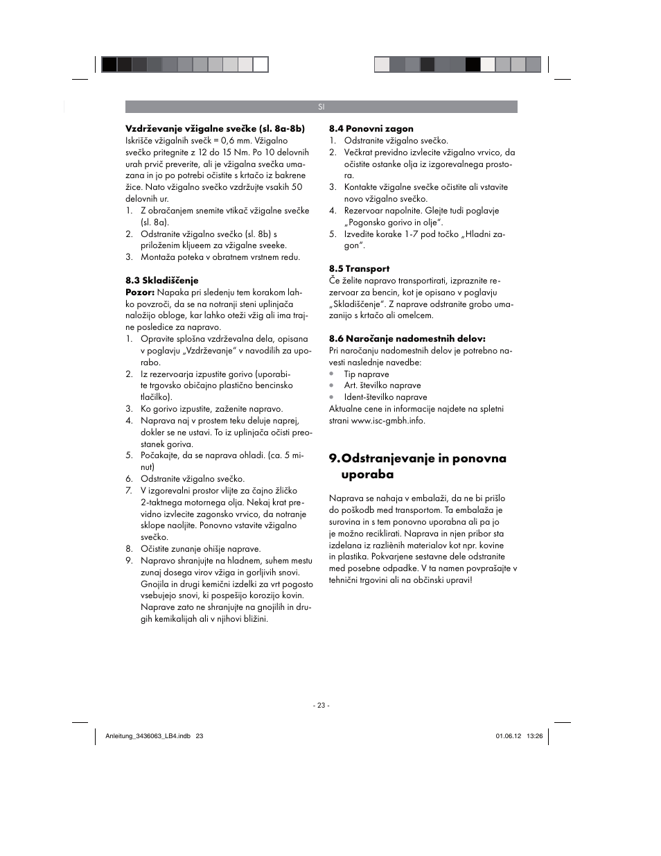 Odstranjevanje in ponovna uporaba | Florabest FBLB 33 A1 User Manual | Page 23 / 62