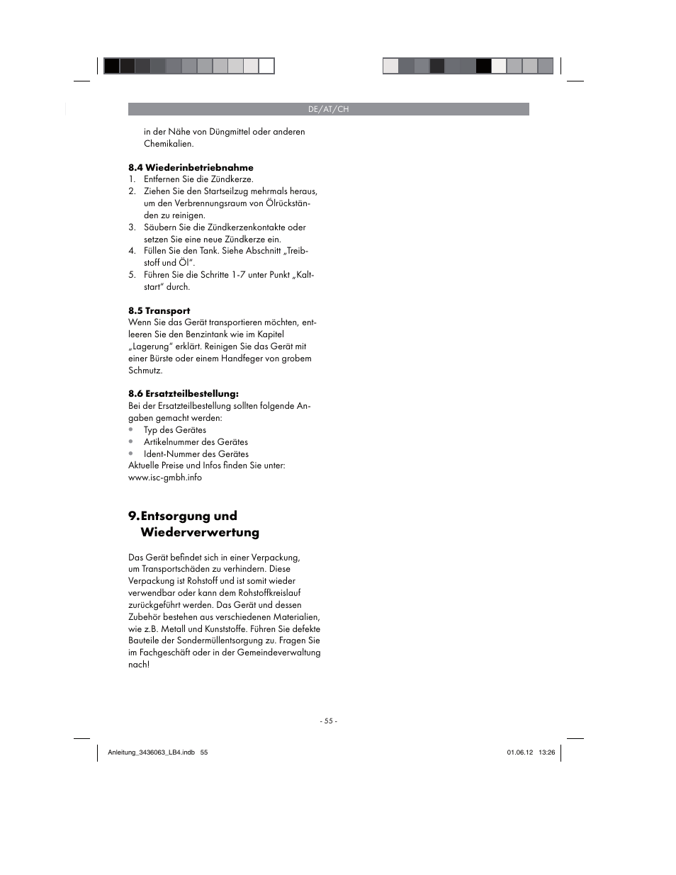 Entsorgung und wiederverwertung | Florabest FBLB 33 A1 User Manual | Page 55 / 62