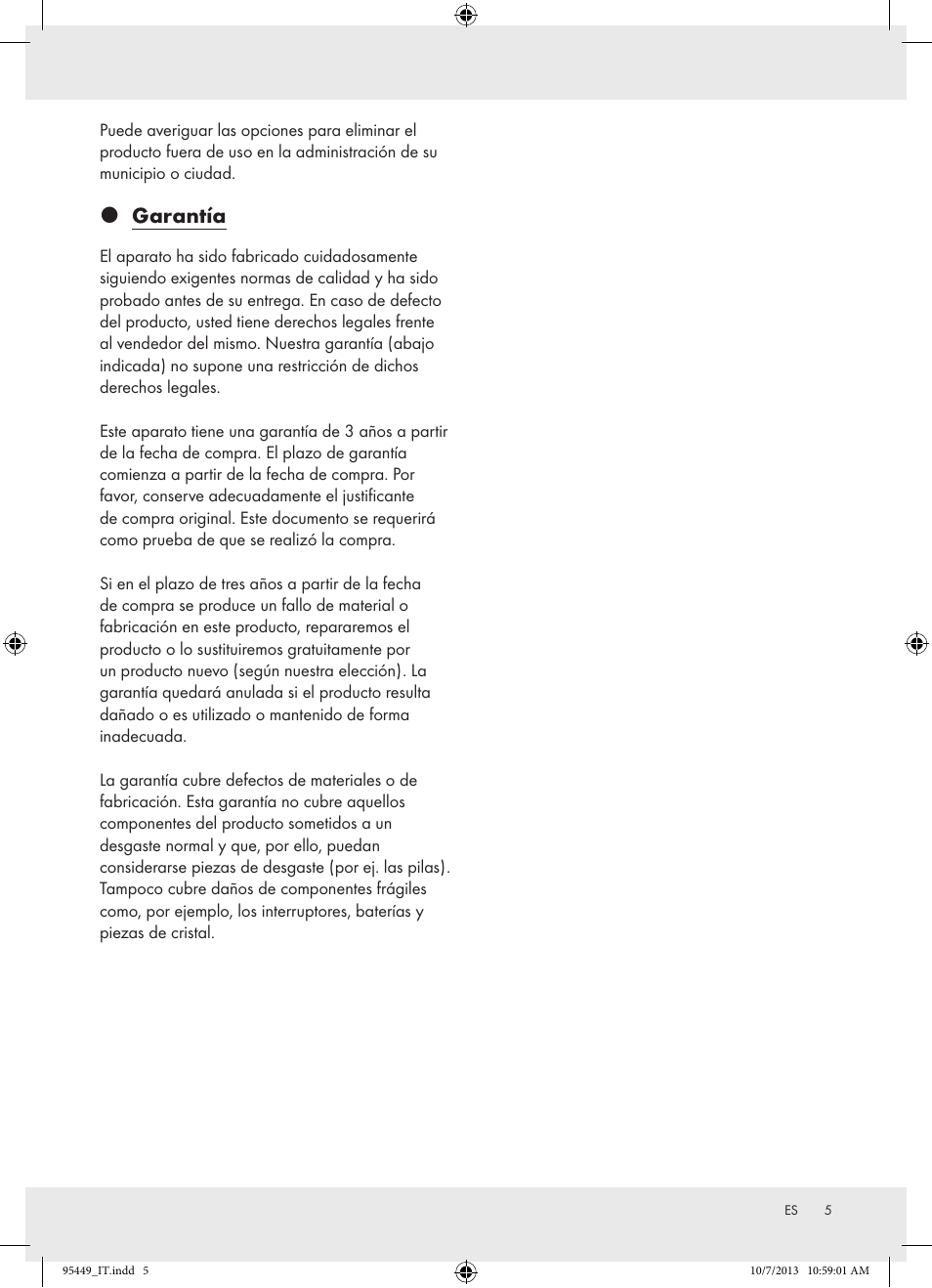 Garantía | Florabest Z31806A/ Z31806B/ Z31806C User Manual | Page 5 / 21