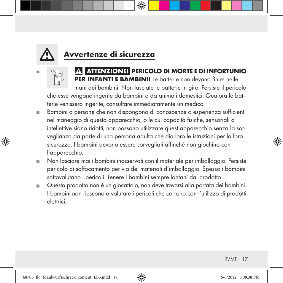 Avvertenze di sicurezza | Florabest Z31049 User Manual | Page 17 / 47