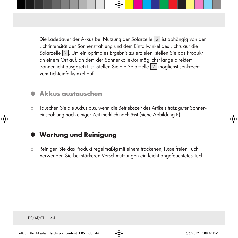 Akkus austauschen, Wartung und reinigung | Florabest Z31049 User Manual | Page 44 / 47