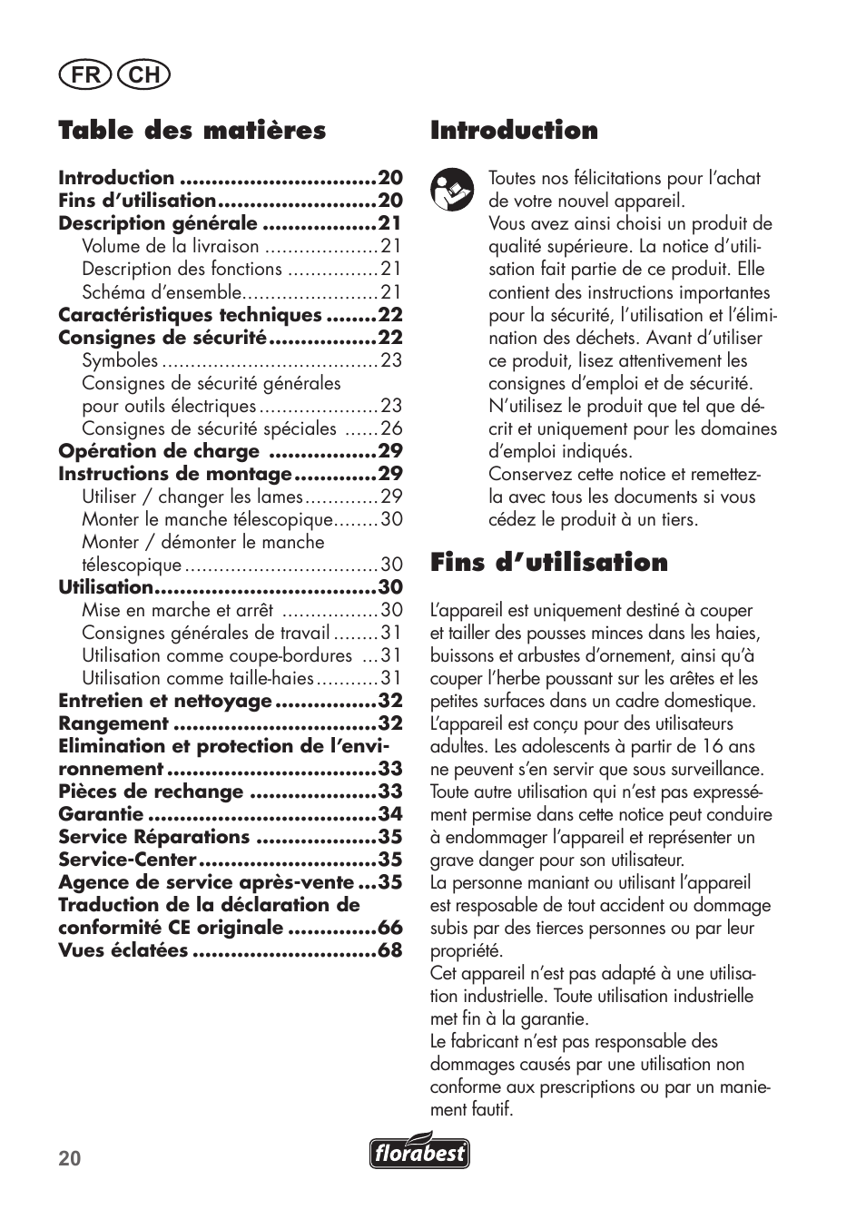 Florabest FGS 72 A1 User Manual | Page 20 / 72