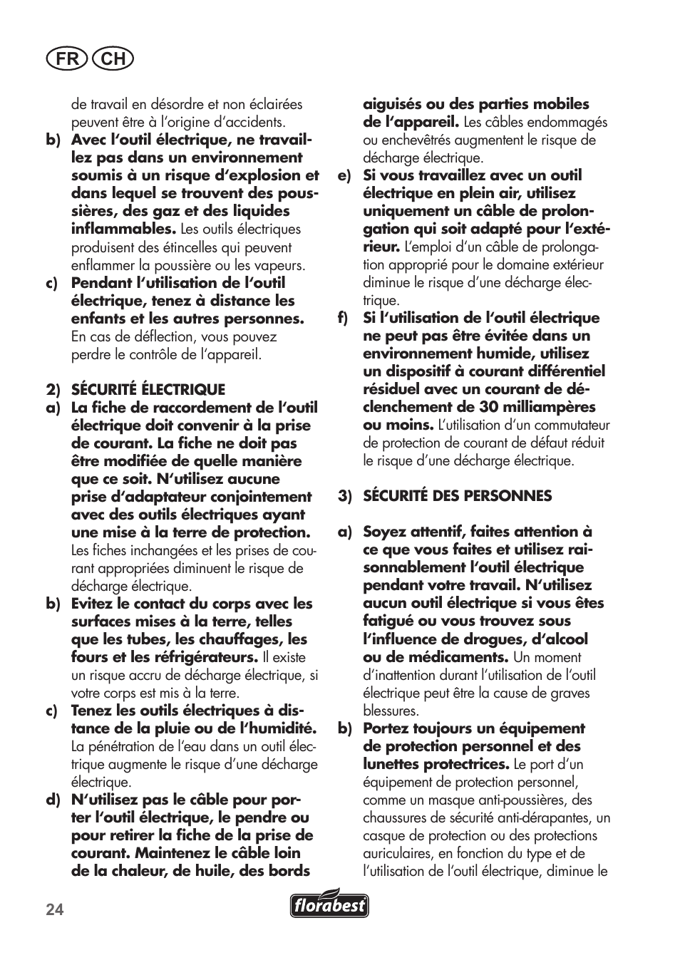 Fr ch | Florabest FGS 72 A1 User Manual | Page 24 / 72