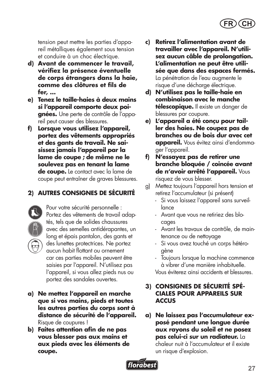 Fr ch | Florabest FGS 72 A1 User Manual | Page 27 / 72