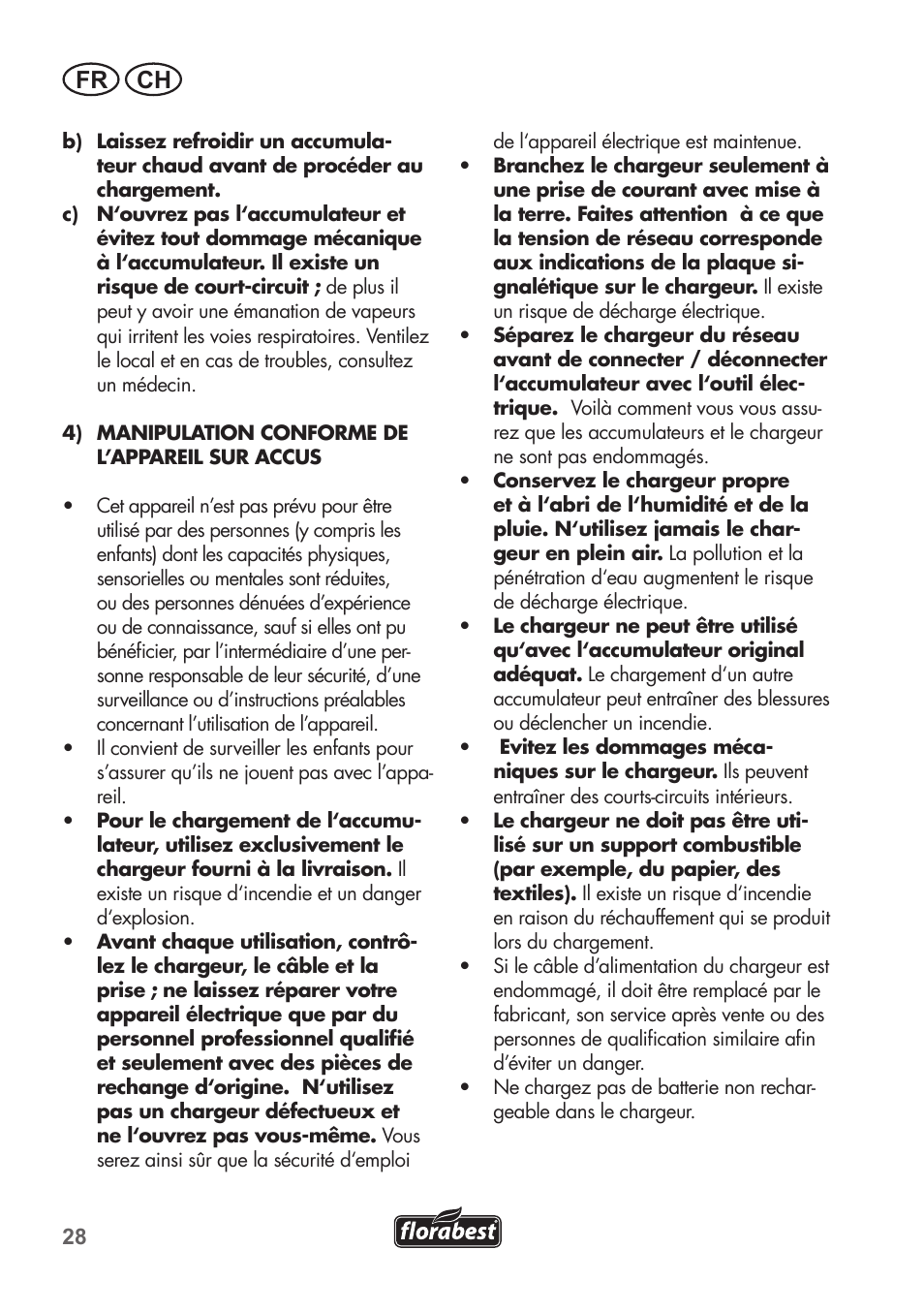 Fr ch | Florabest FGS 72 A1 User Manual | Page 28 / 72