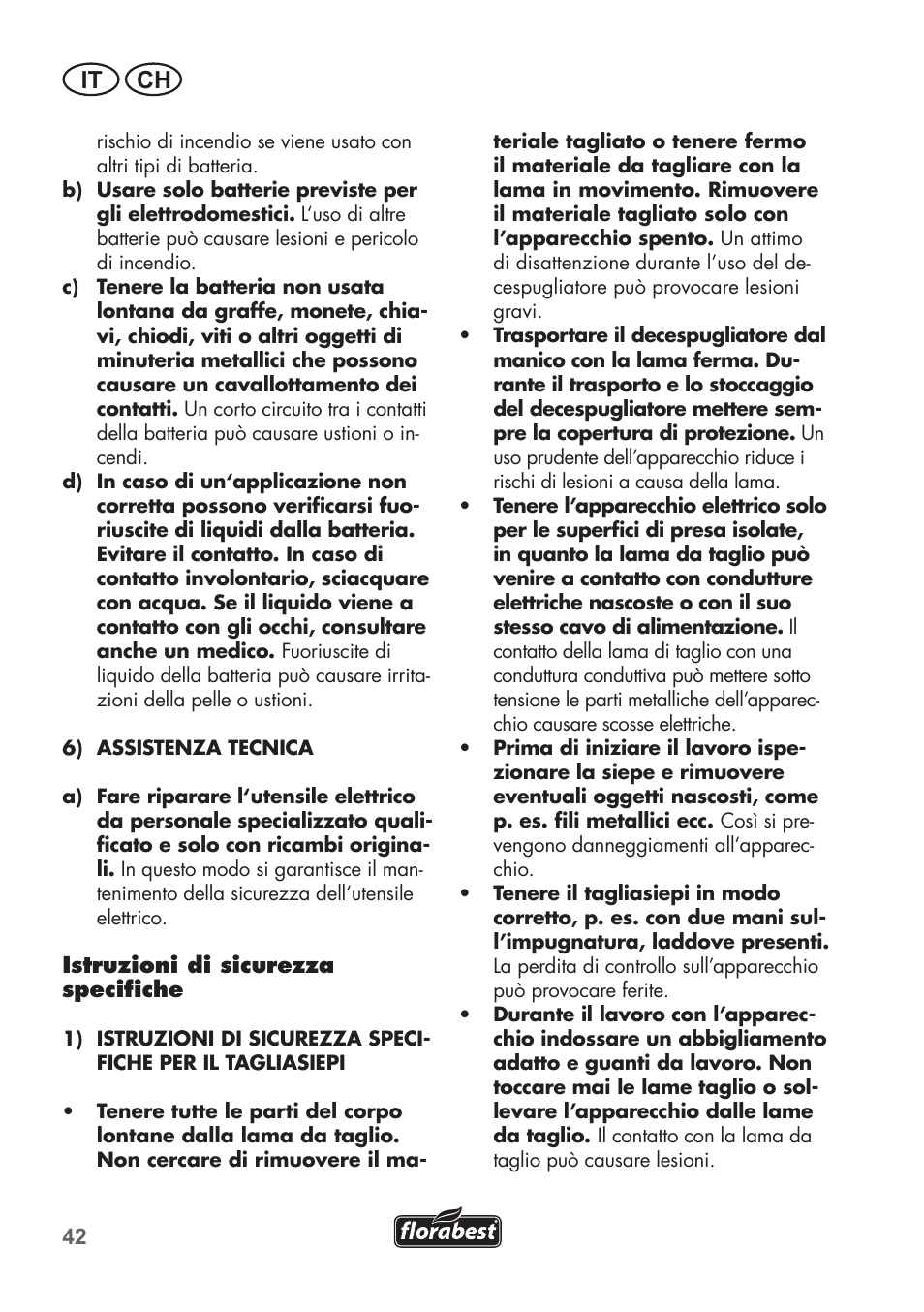 It ch | Florabest FGS 72 A1 User Manual | Page 42 / 72