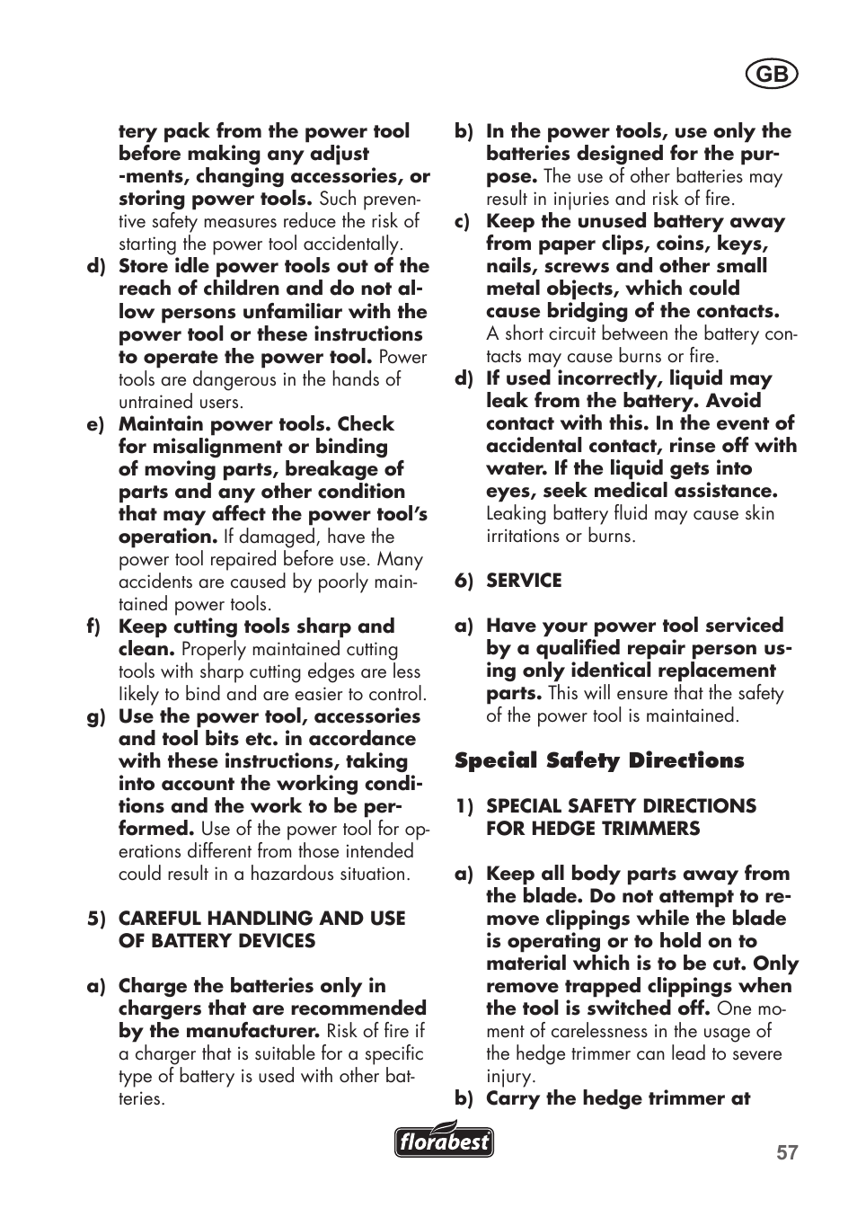 Florabest FGS 72 A1 User Manual | Page 57 / 72