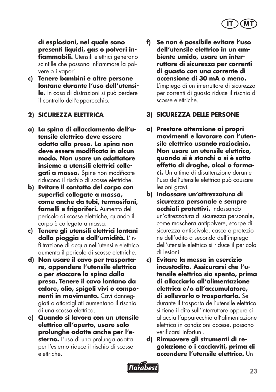 It mt | Florabest FGS 72 A1 User Manual | Page 23 / 88