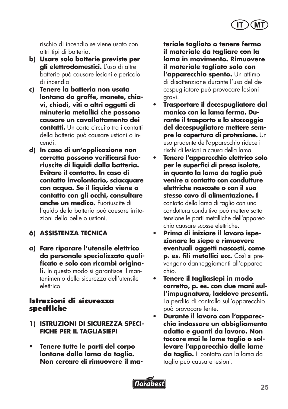 It mt | Florabest FGS 72 A1 User Manual | Page 25 / 88