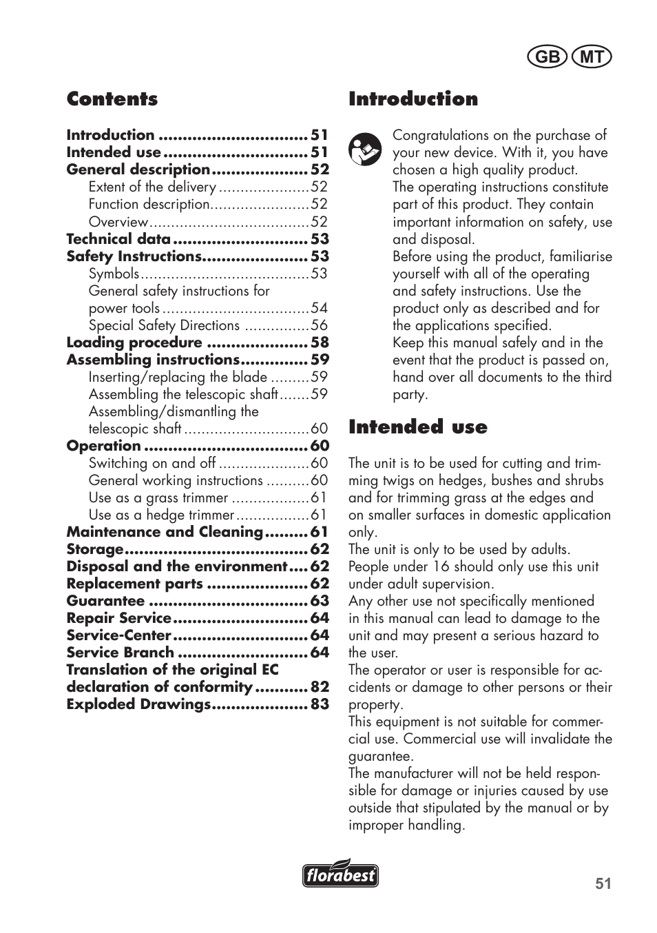 Florabest FGS 72 A1 User Manual | Page 51 / 88