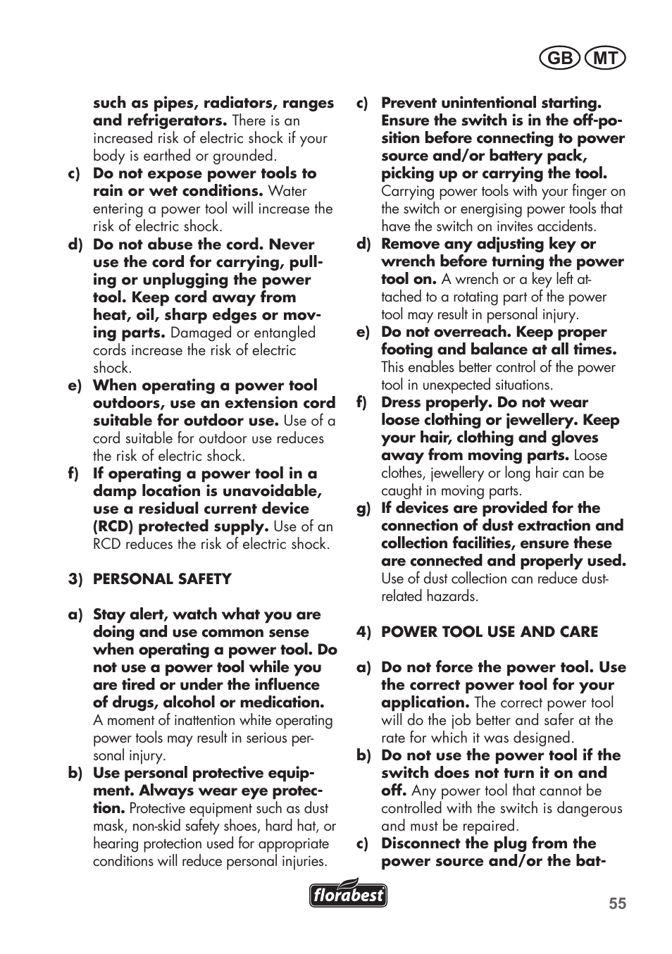 Mt gb | Florabest FGS 72 A1 User Manual | Page 55 / 88