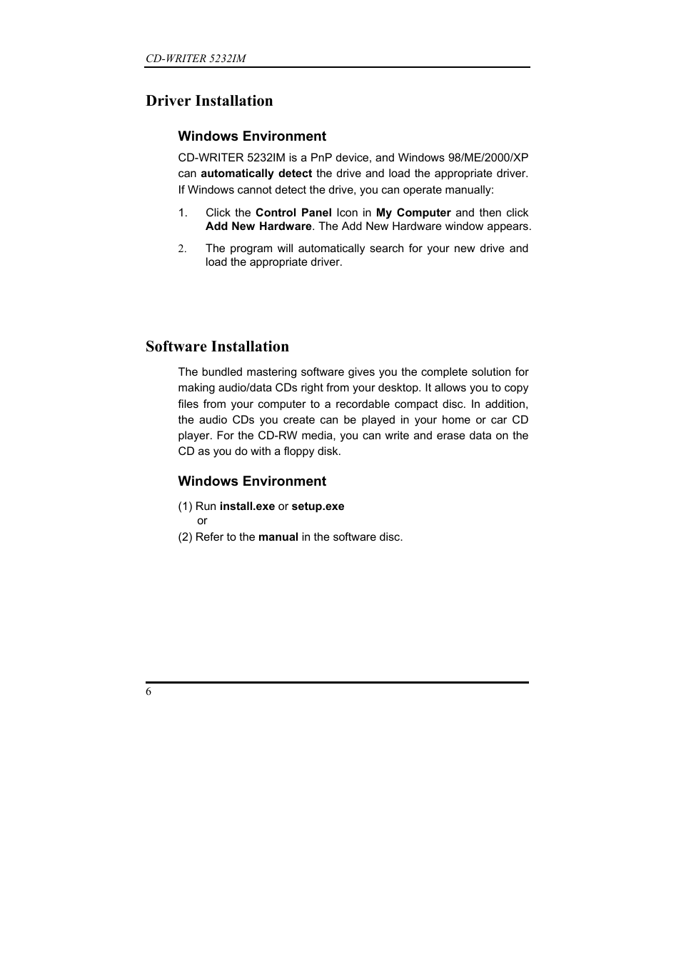 Driver installation, Software installation | Dynex 5232IM User Manual | Page 10 / 19