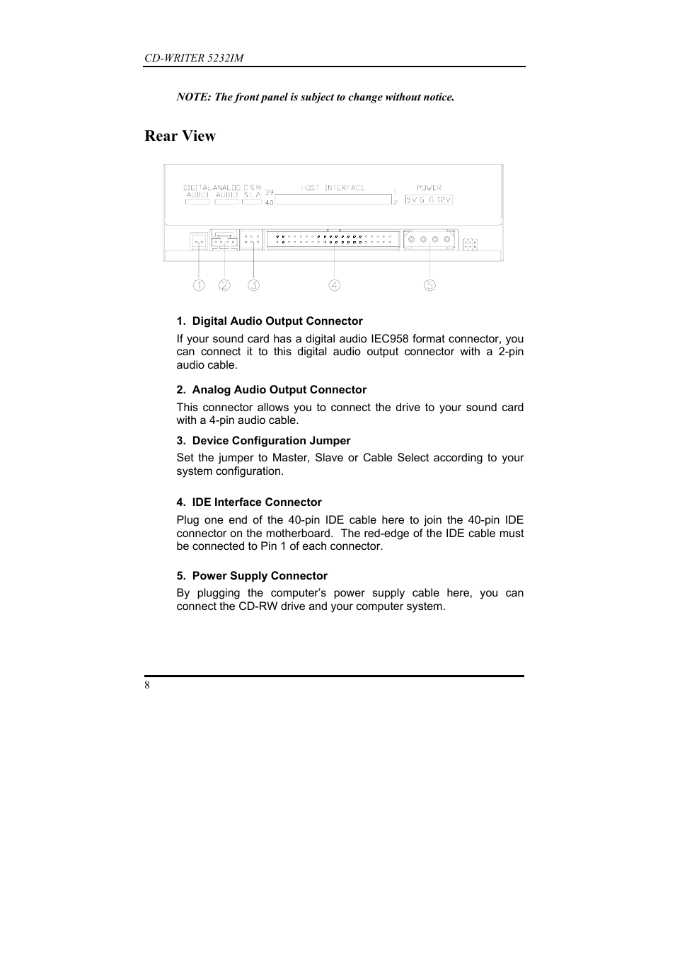 Rear view | Dynex 5232IM User Manual | Page 12 / 19