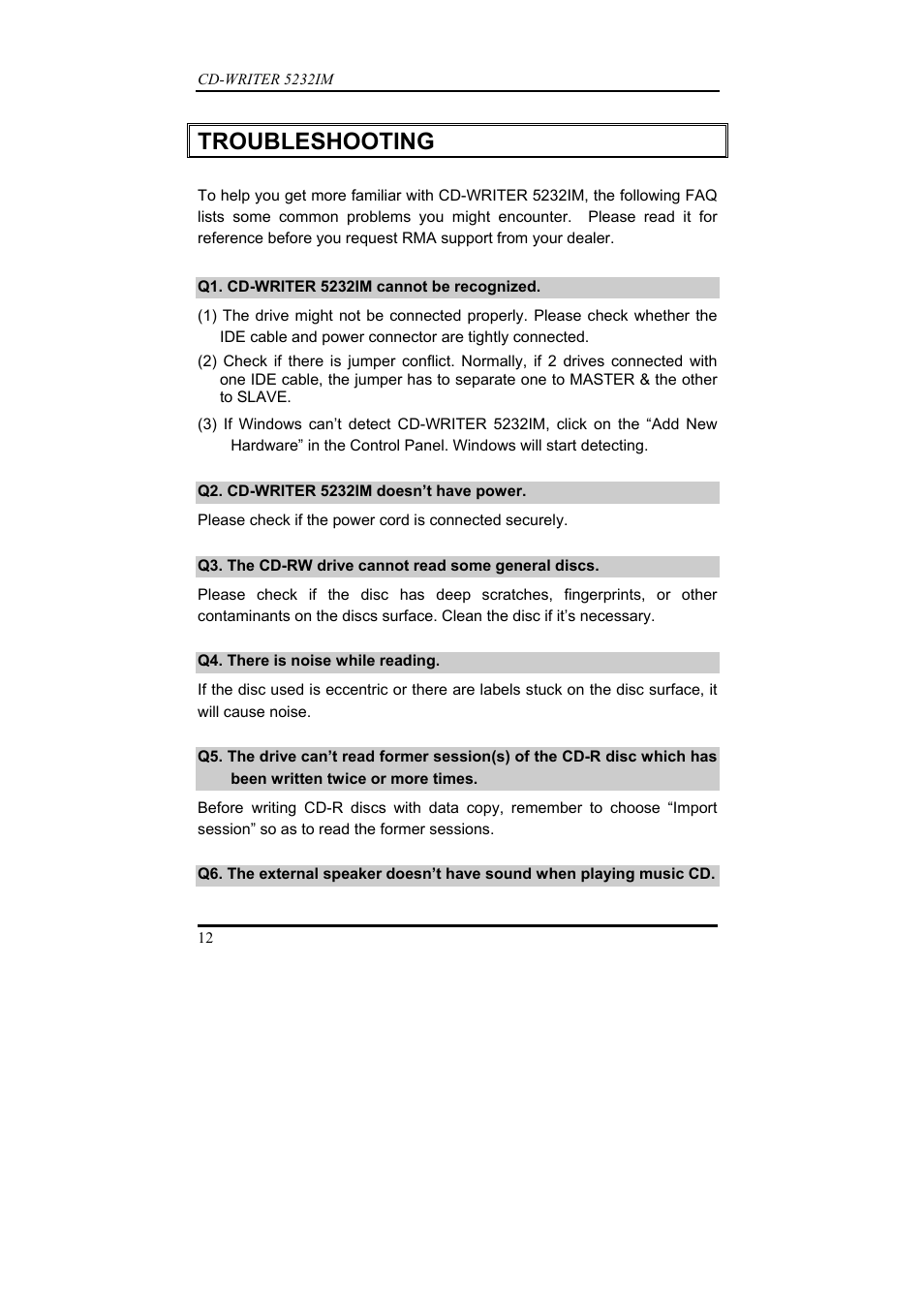 Troubleshooting | Dynex 5232IM User Manual | Page 16 / 19