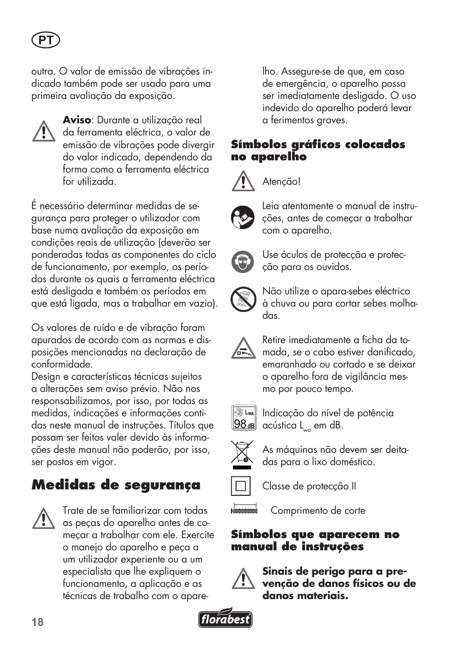 Medidas de segurança | Florabest FHT 600 B2 User Manual | Page 18 / 54