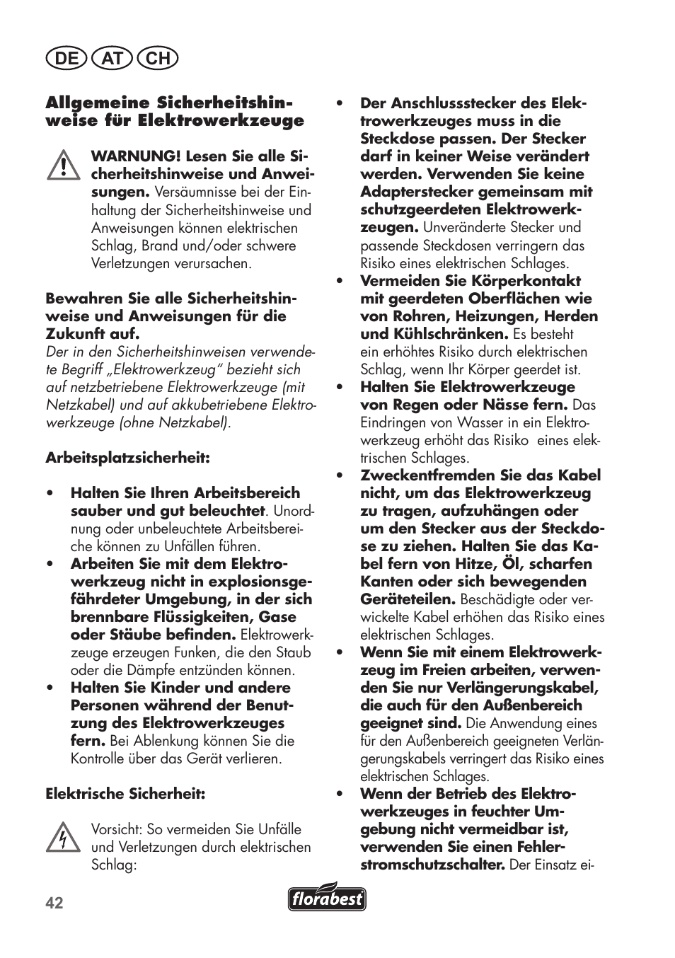 De at ch | Florabest FHT 600 B2 User Manual | Page 42 / 54