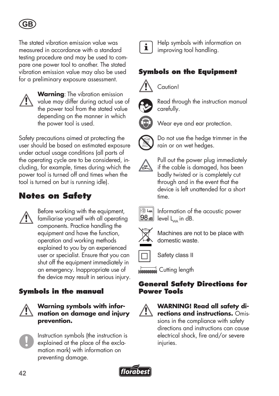 Florabest FHT 600 B2 User Manual | Page 42 / 54