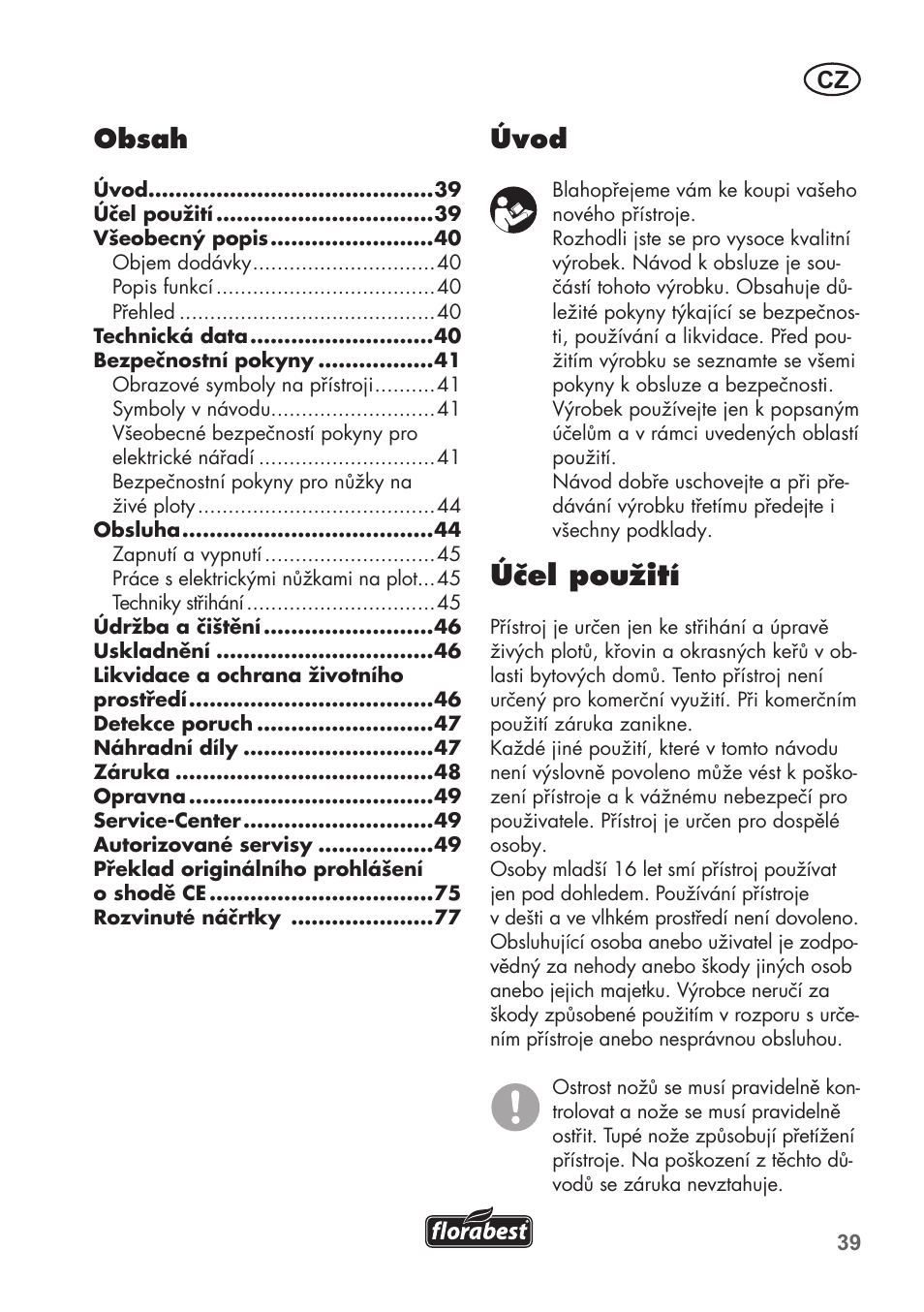 Florabest FHT 600 B2 User Manual | Page 39 / 78