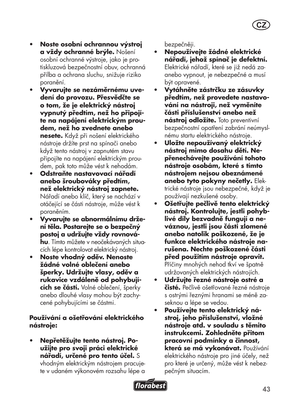 Florabest FHT 600 B2 User Manual | Page 43 / 78