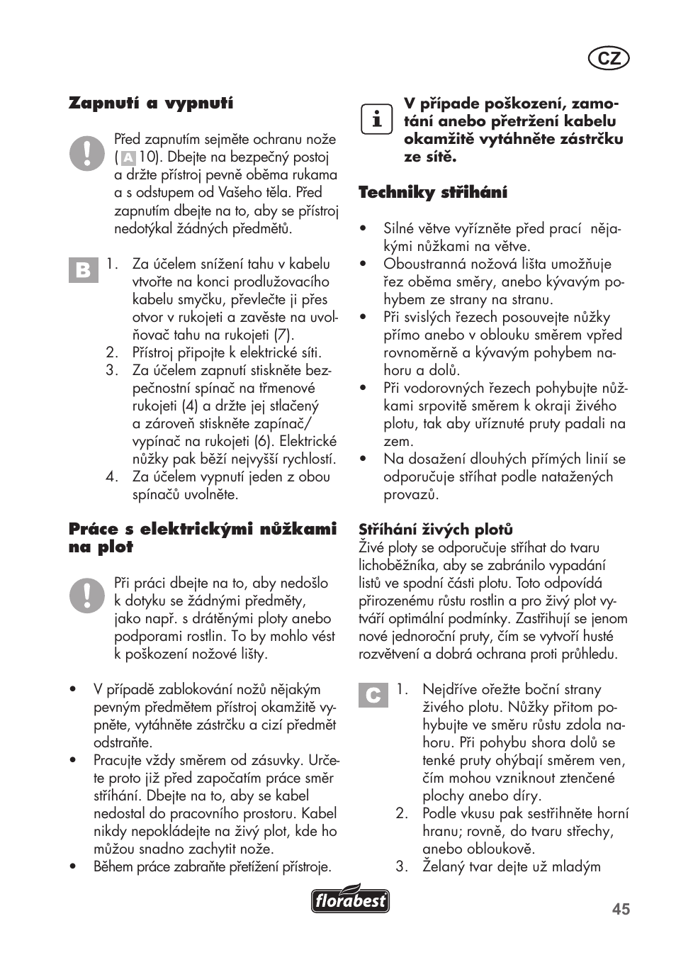 Florabest FHT 600 B2 User Manual | Page 45 / 78