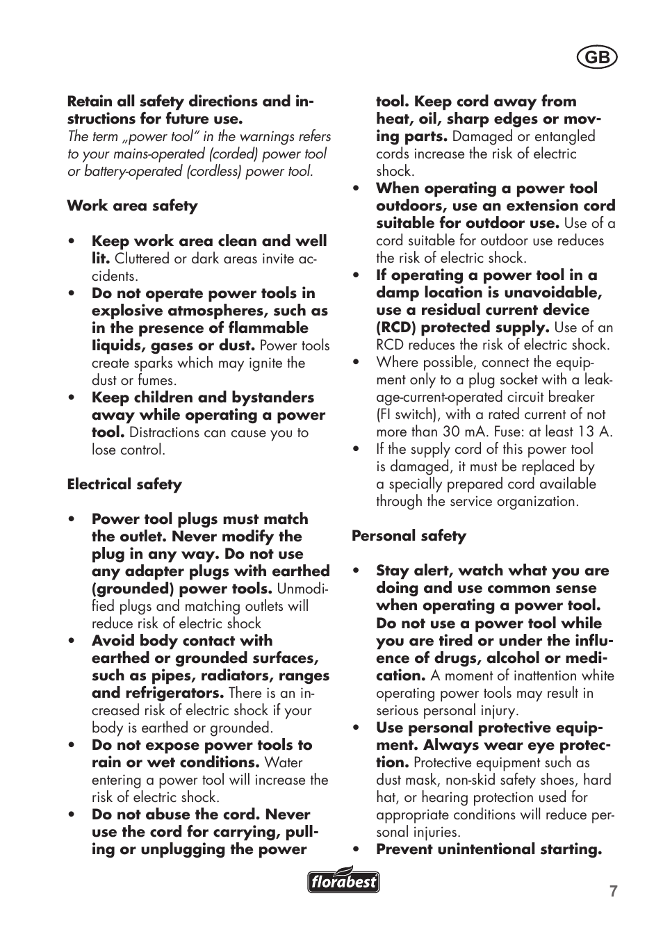 Florabest FHT 600 B2 User Manual | Page 7 / 78