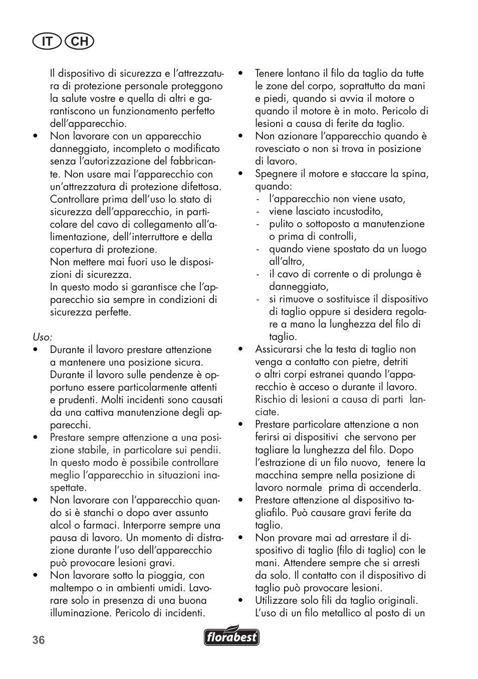 It ch | Florabest FRT 450 B2 User Manual | Page 36 / 64