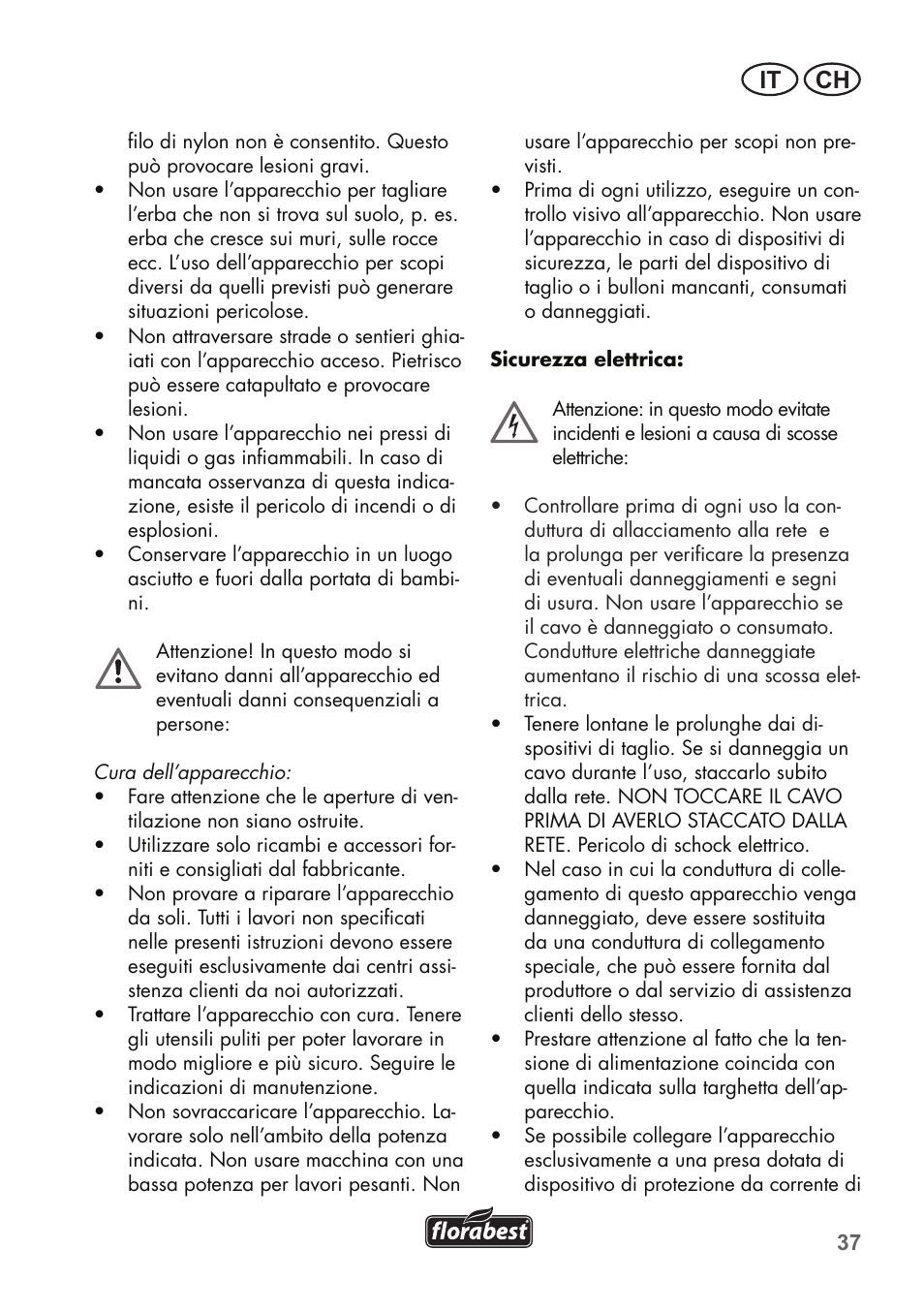 It ch | Florabest FRT 450 B2 User Manual | Page 37 / 64