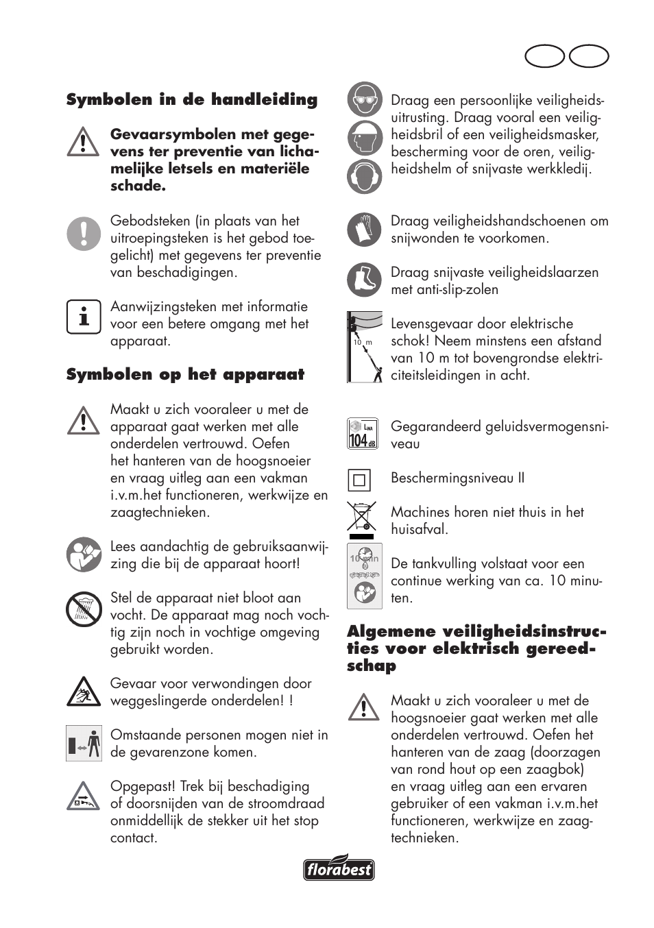 Be nl | Florabest FHE 550 B2 User Manual | Page 27 / 84