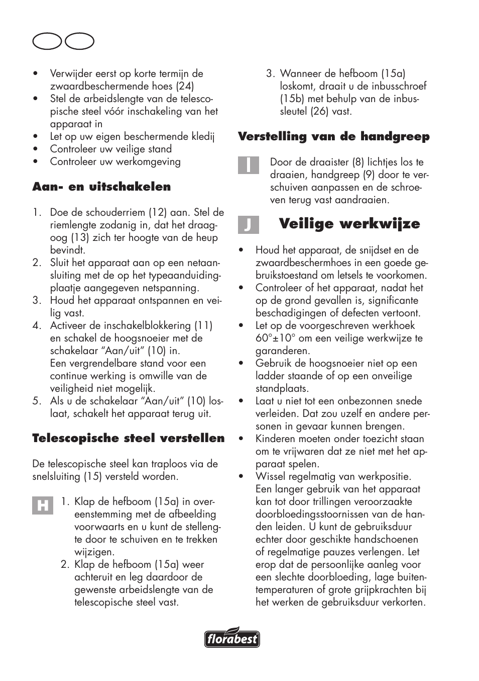 Veilige werkwijze, Nl be | Florabest FHE 550 B2 User Manual | Page 36 / 84