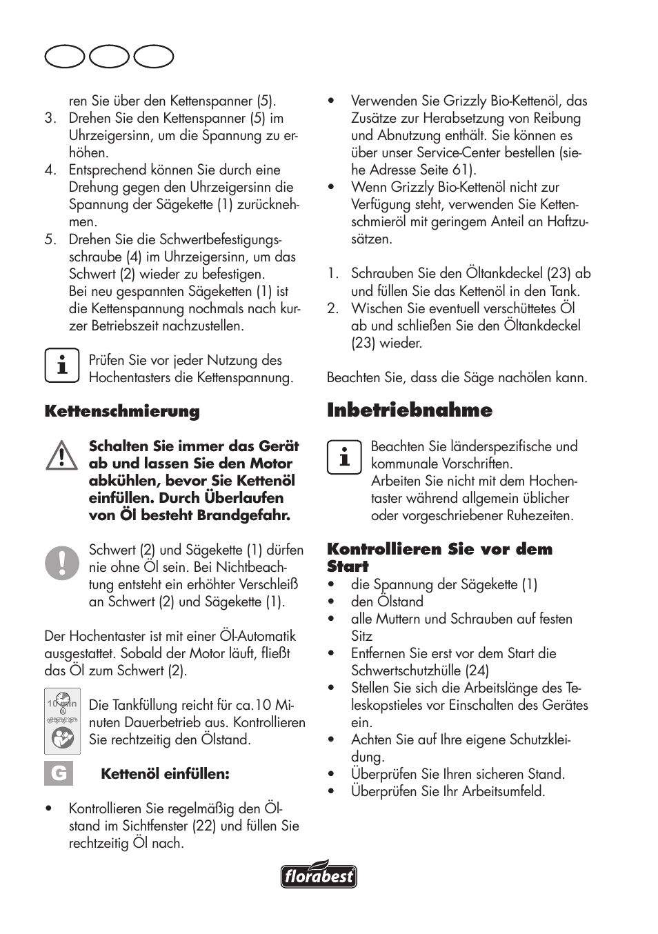 Inbetriebnahme, De at ch | Florabest FHE 550 B2 User Manual | Page 54 / 84