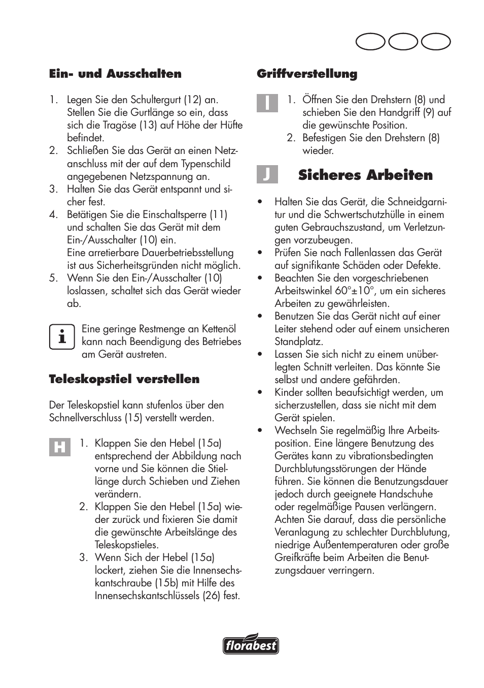 Sicheres arbeiten, De at ch | Florabest FHE 550 B2 User Manual | Page 55 / 84