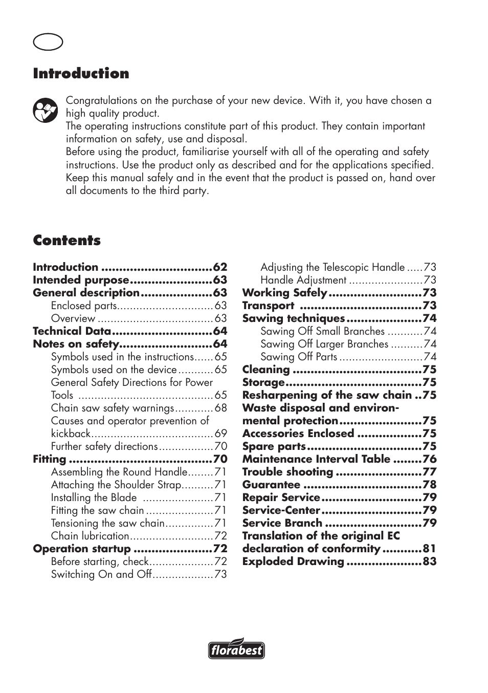 Florabest FHE 550 B2 User Manual | Page 62 / 84