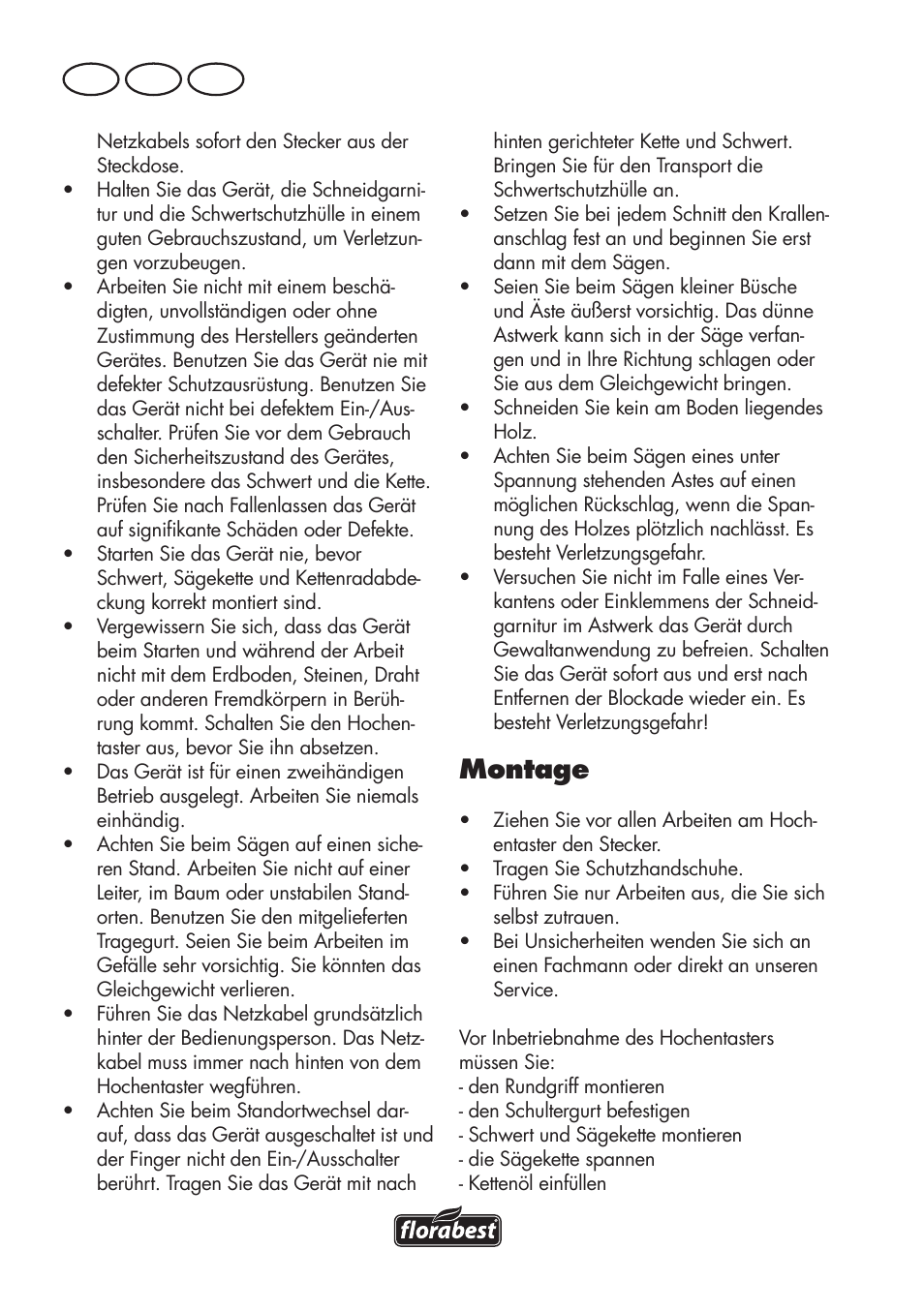 Montage, De at ch | Florabest FHE 550 B2 User Manual | Page 104 / 120